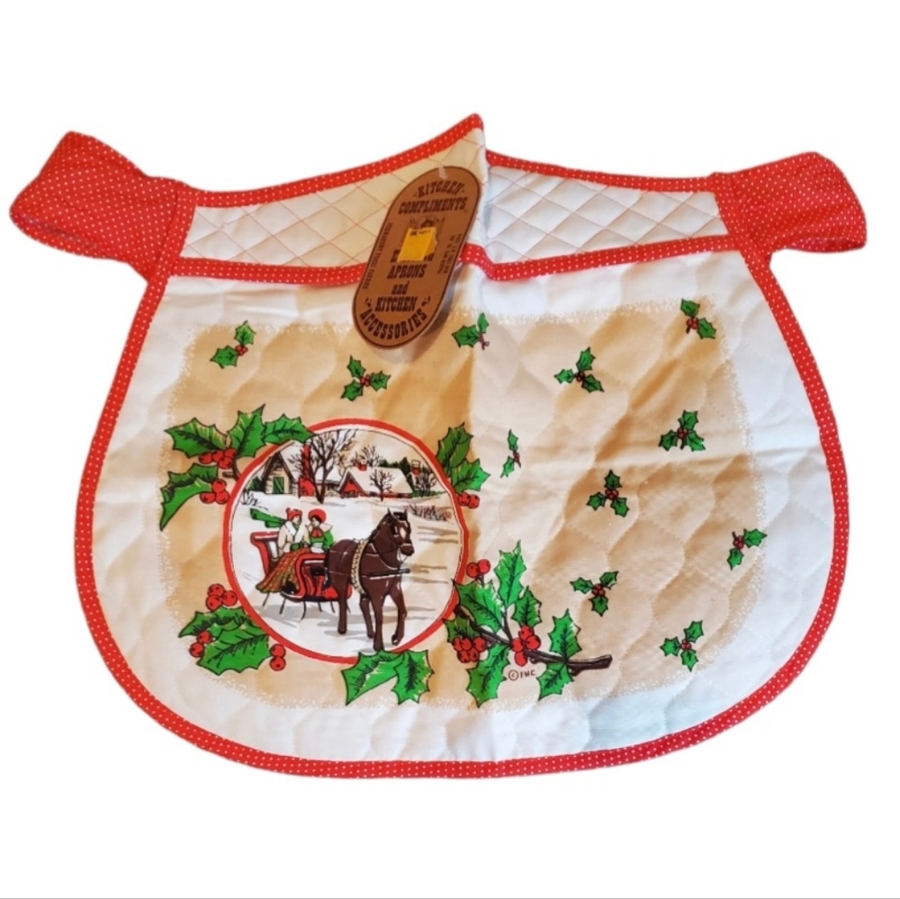 Vintage Franco Christmas Half Apron